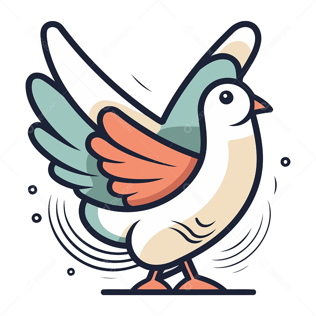 Pássaro Desenho Animado Ilustração Vetor EPS