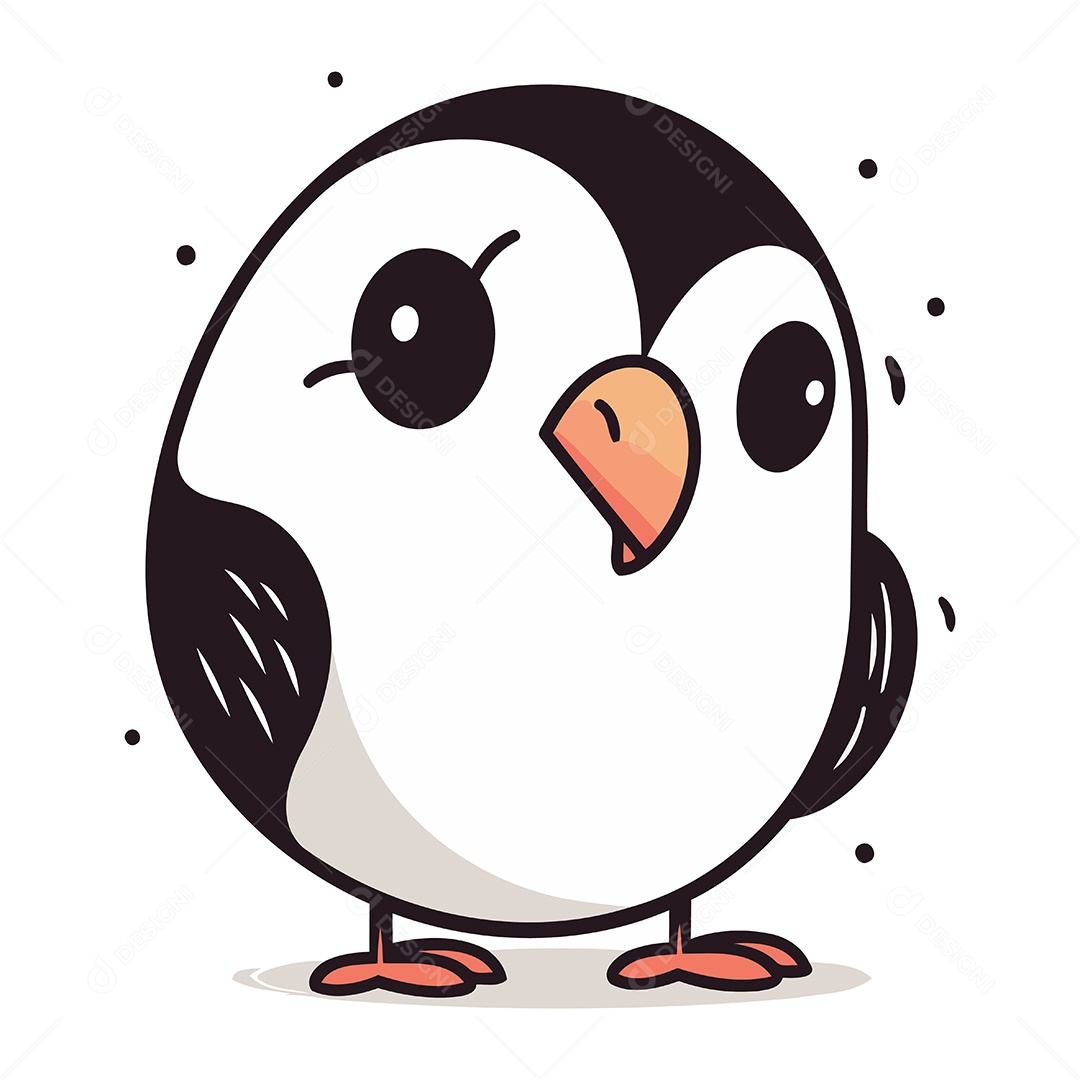 Pinguim Desenho Animado Ilustração Vetor EPS
