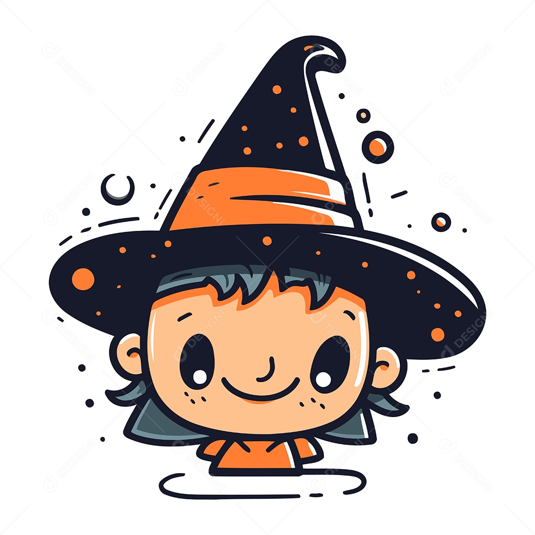 Bruxa Desenho Animado Ilustração Vetor EPS