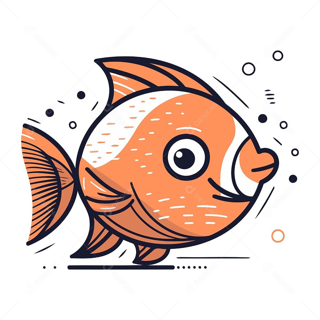 Peixe Desenho Animado Ilustração Vetor EPS