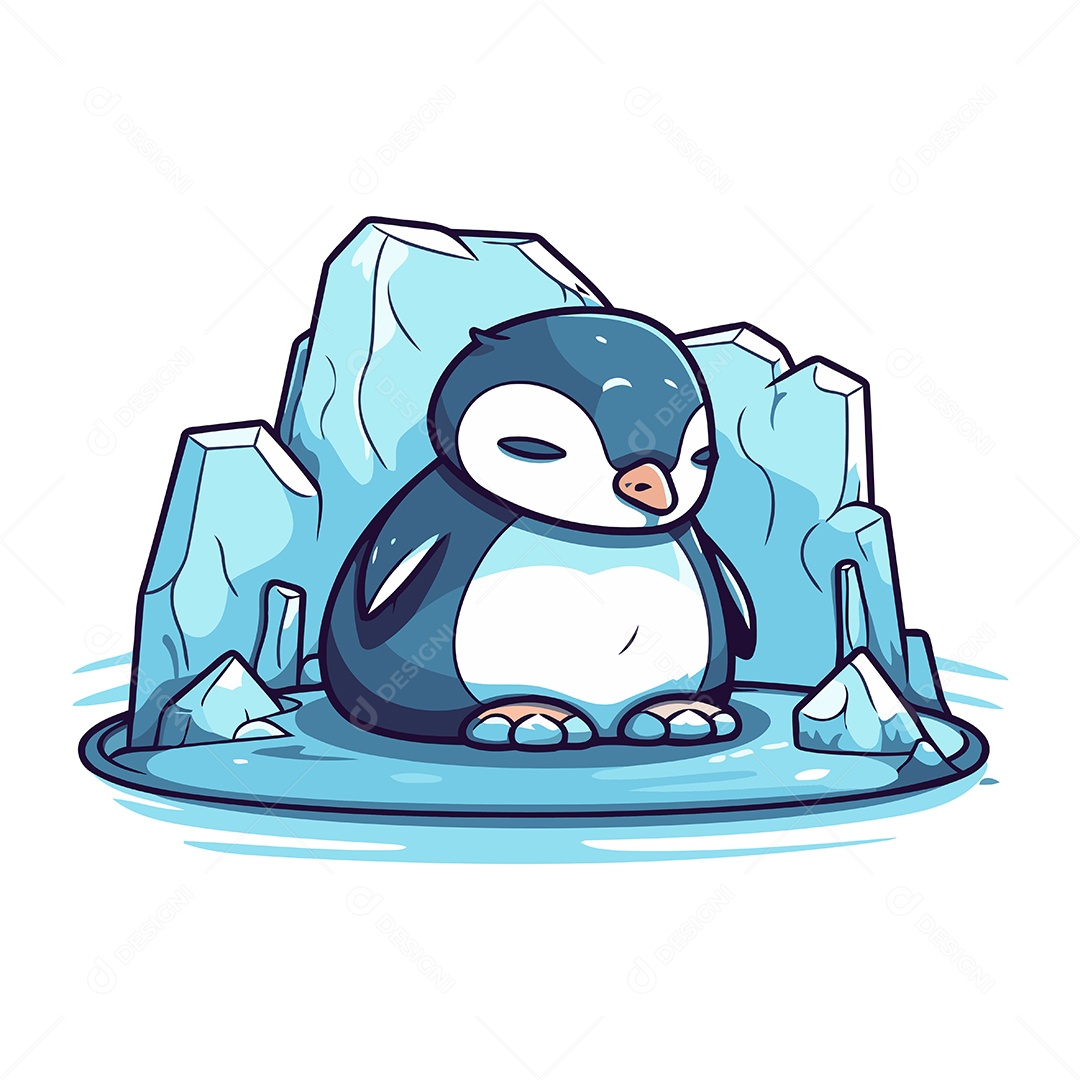 Pinguim Desenho Animado Ilustração Vetor EPS