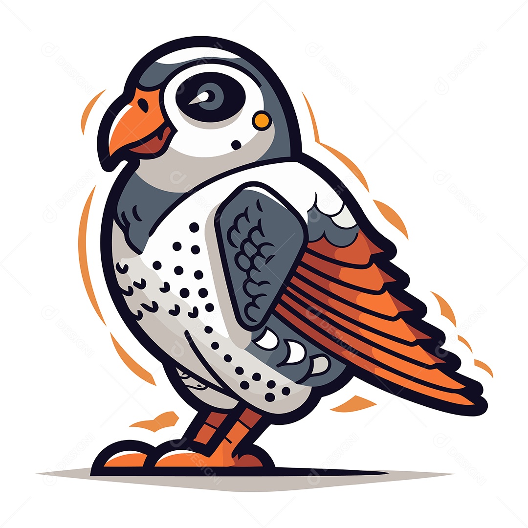 Pássaro Desenho Animado Ilustração Vetor EPS