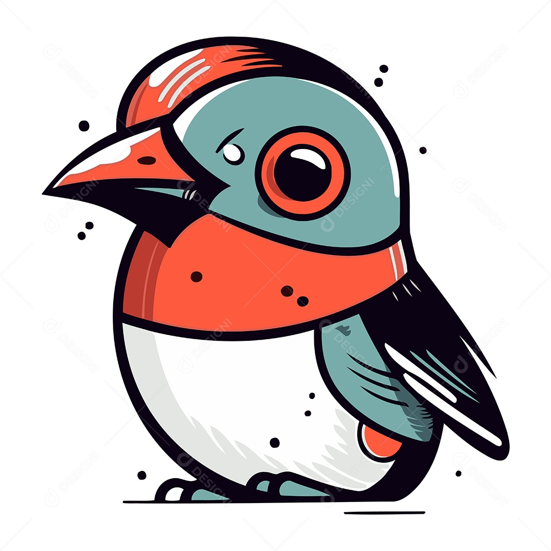 Pássaro Desenho Animado Ilustração Vetor EPS