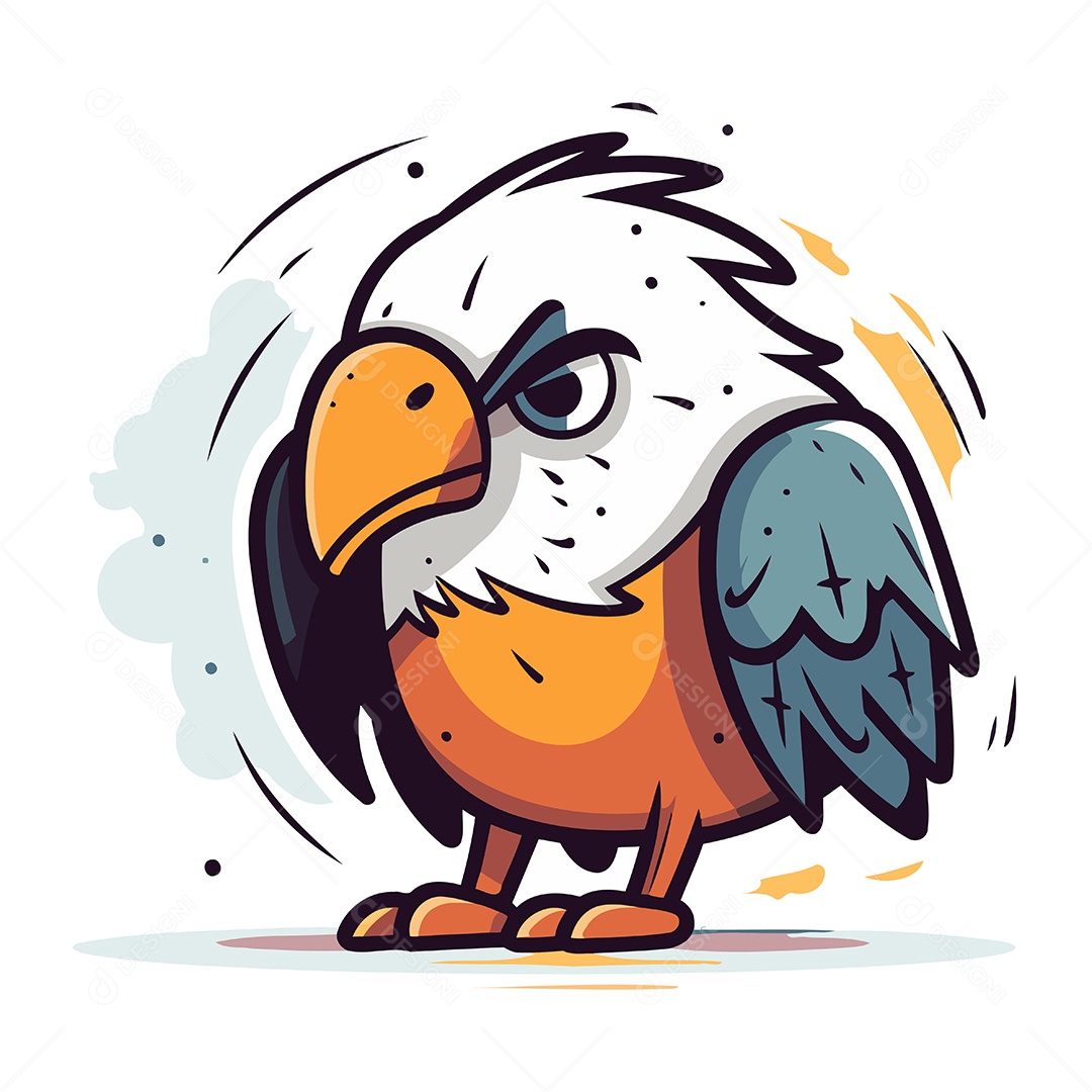 Pássaro Desenho Animado Ilustração Vetor EPS