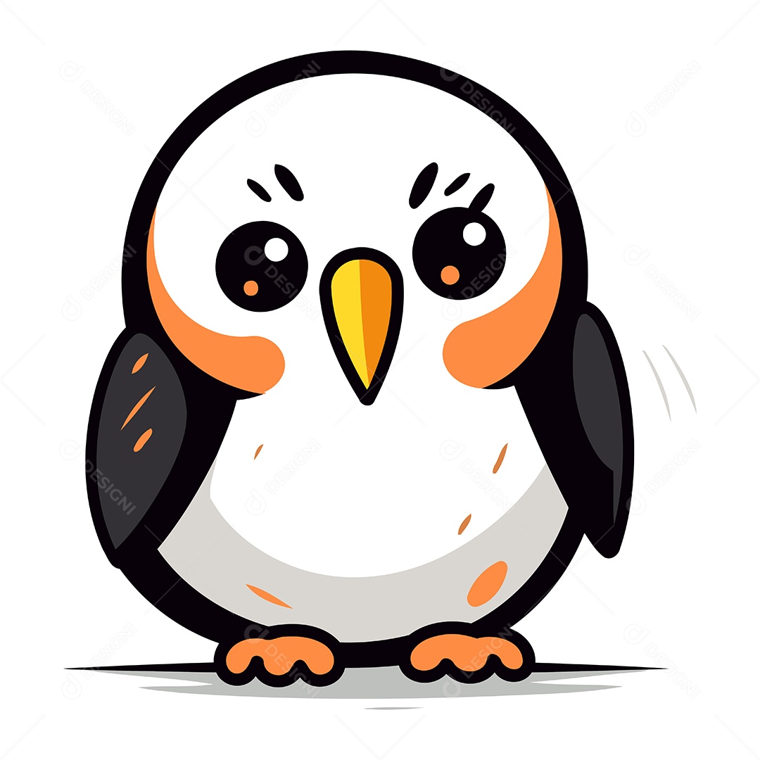 Pinguim Desenho Animado Ilustração Vetor EPS