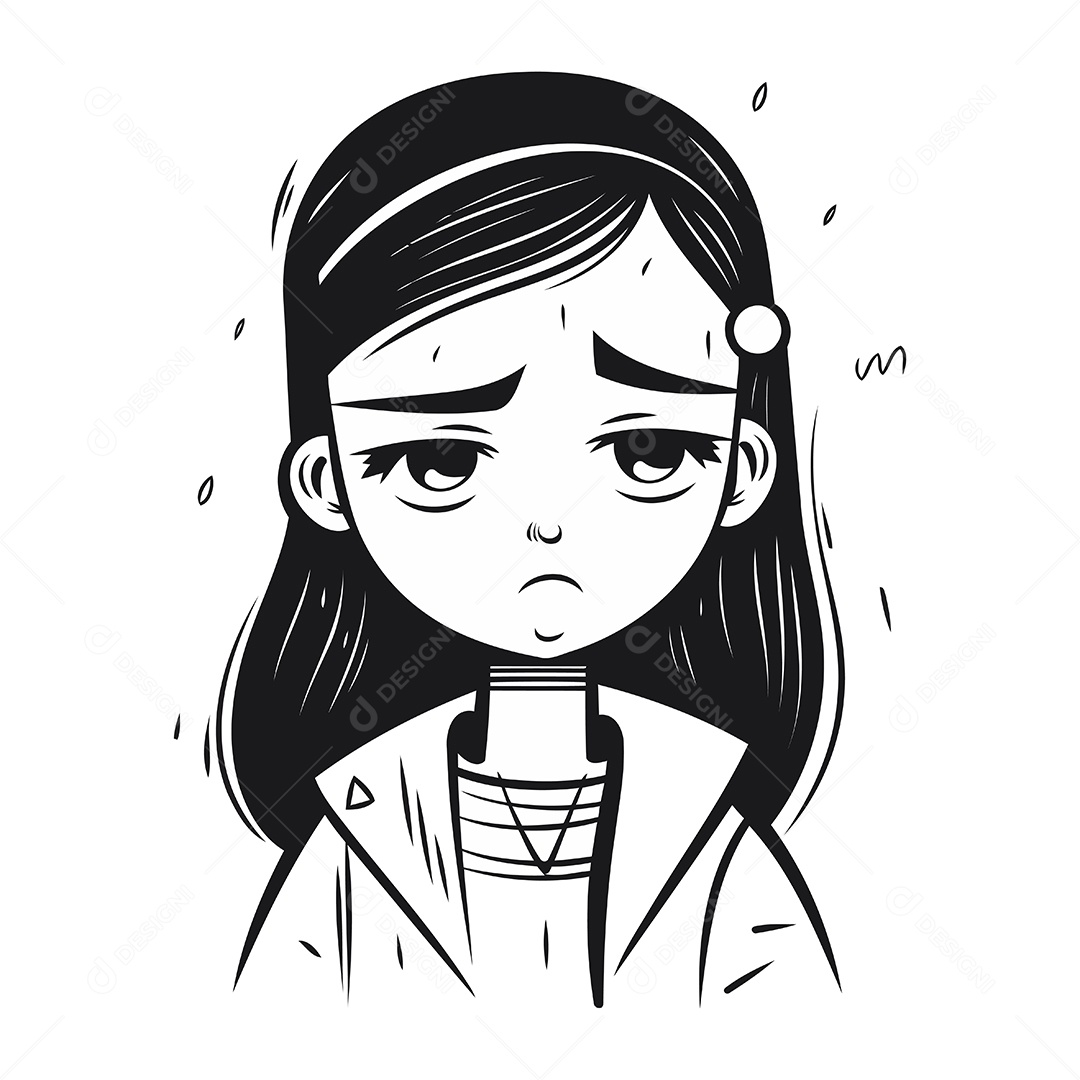 Garota de Desenho Animado Ilustração Vetor EPS