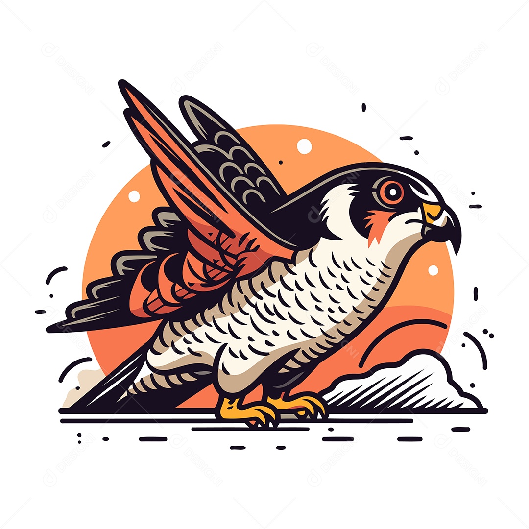 Pássaro Desenho Animado Ilustração Vetor EPS