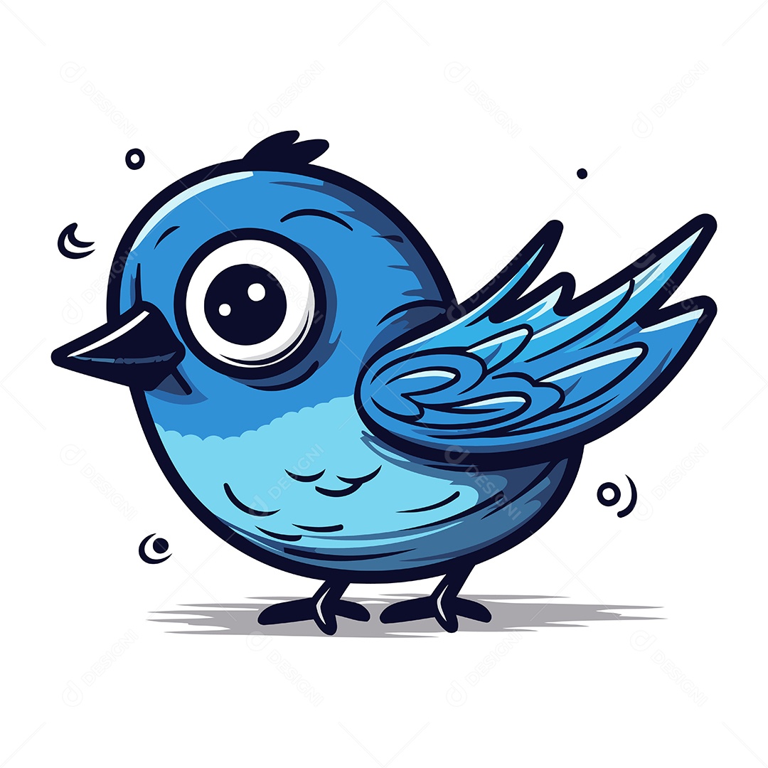 Pássaro Desenho Animado Ilustração Vetor EPS