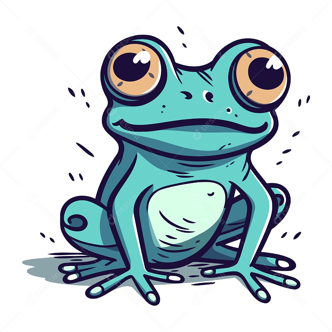 Sapo Desenho Animado Ilustração Vetor EPS
