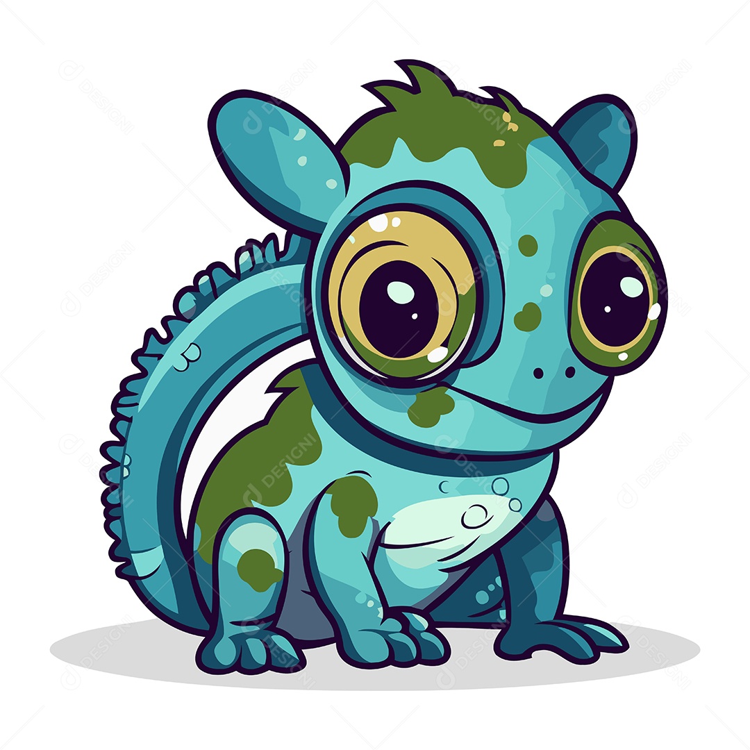 Camaleão Desenho Animado Ilustração Vetor EPS