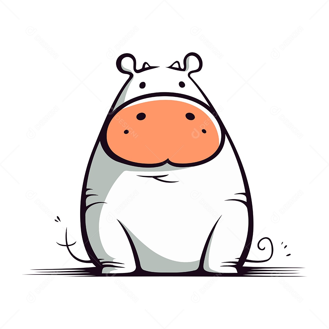 Hipopótamo Desenho Animado Ilustração Vetor EPS