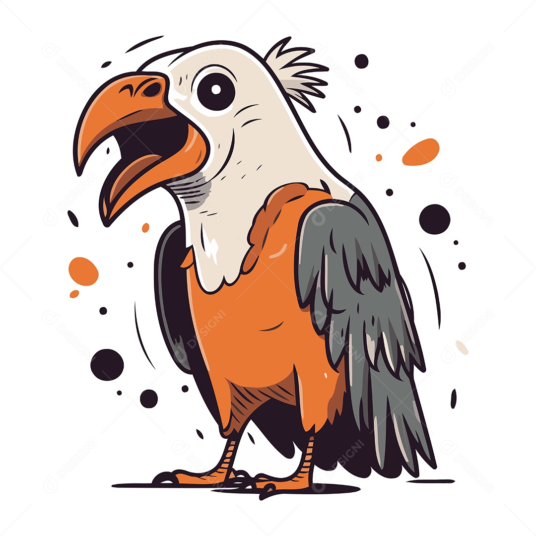 Pássaro Desenho Animado Ilustração Vetor EPS