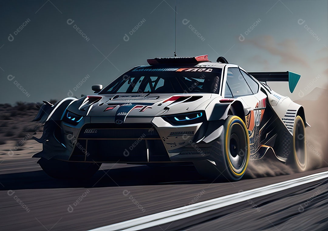 Carro rally ultra realista hiper