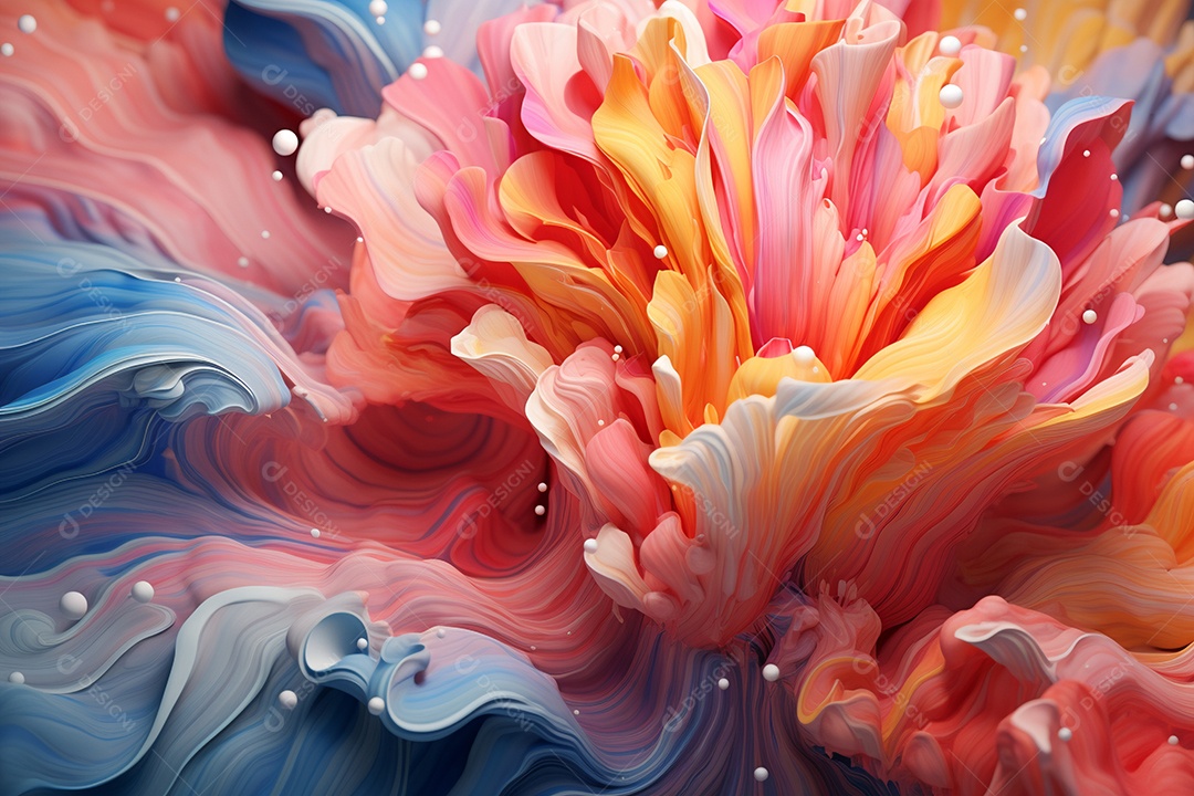 Um visual multicolorido abstrato 3D hipnotizante