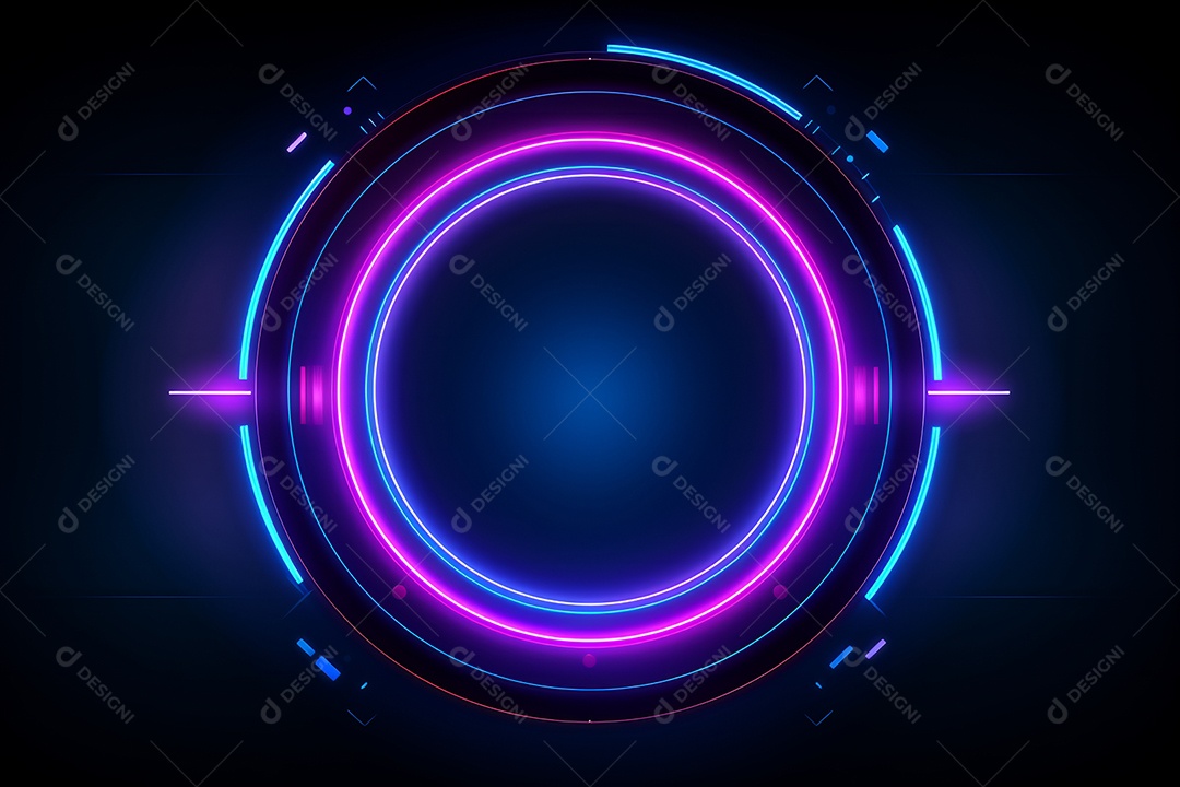 Interface de círculo de néon futurista abstrata