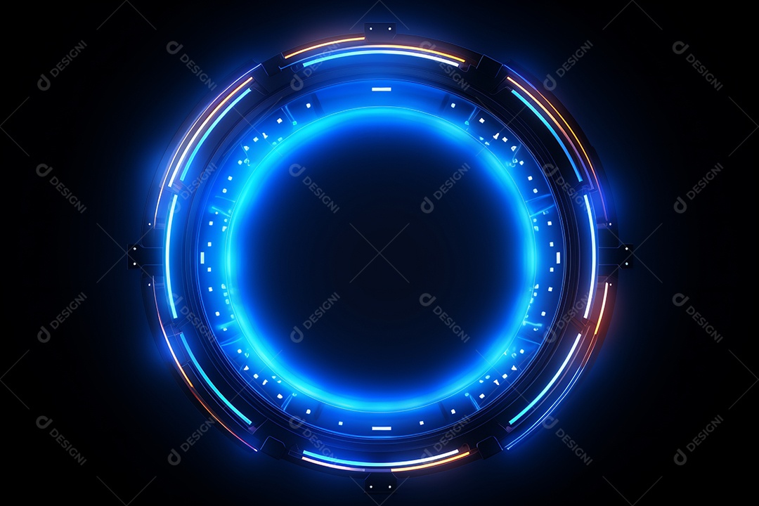 Interface de círculo de néon futurista abstrata