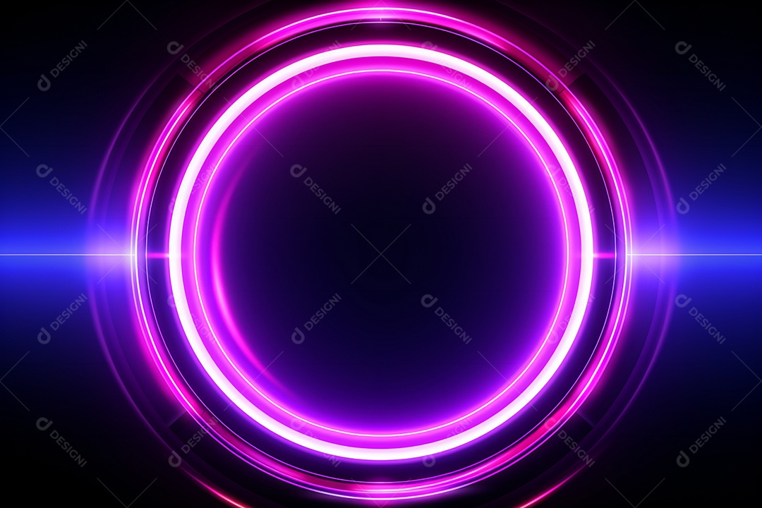 Interface de círculo de néon futurista abstrata