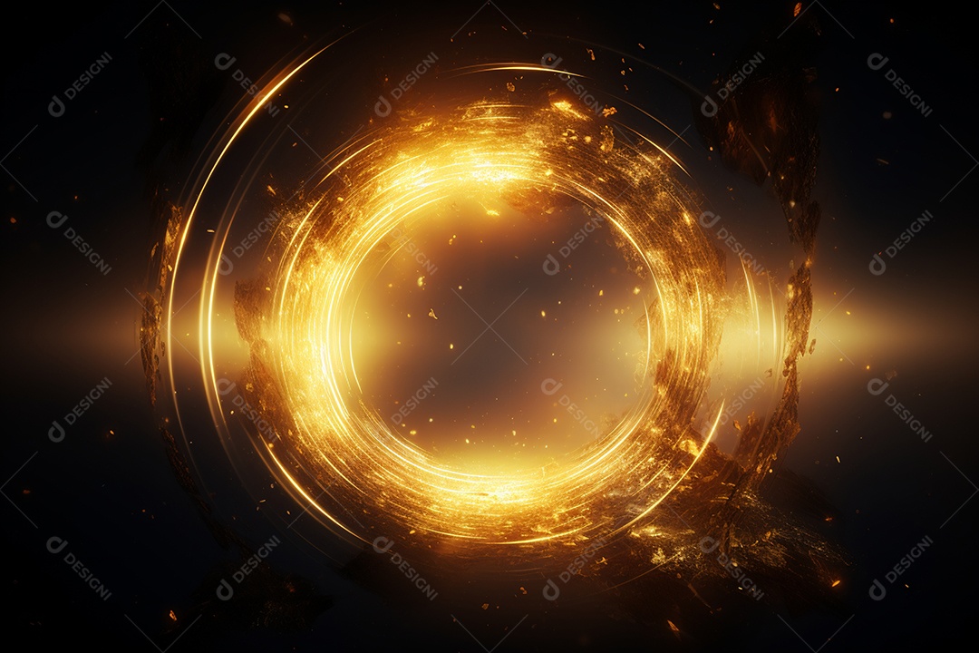 Interface de círculo de néon futurista abstrata