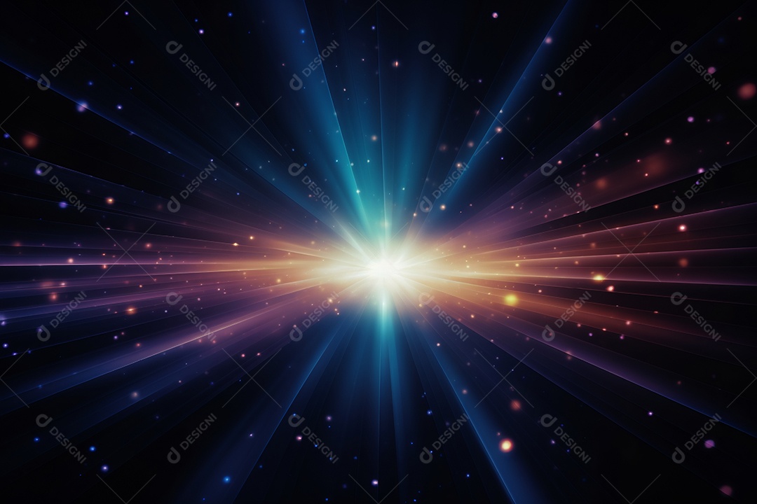 Luz abstrata do reflexo da lente sobre o fundo preto