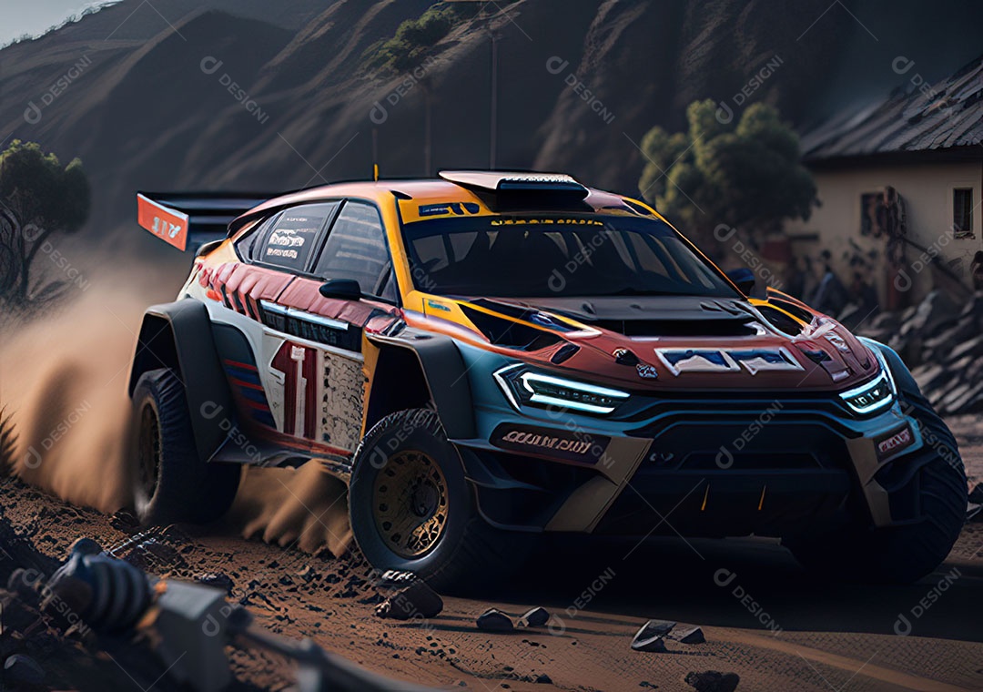 Carro rally ultra realista hiper