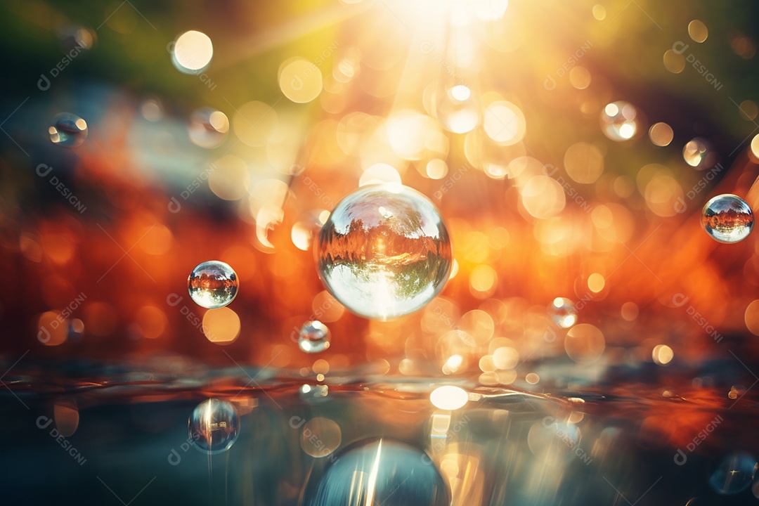 Bokeh de luz de refração turva ou orgânico