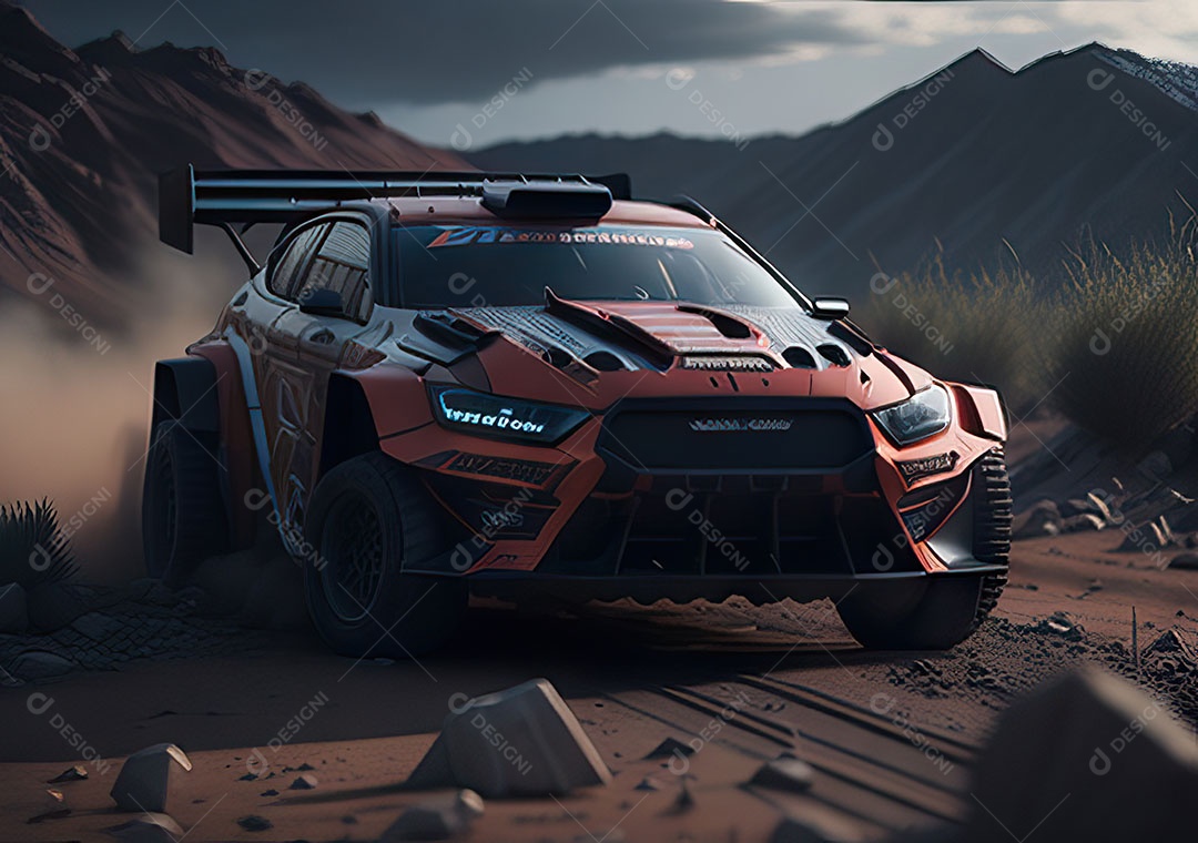 Carro rally ultra realista hiper