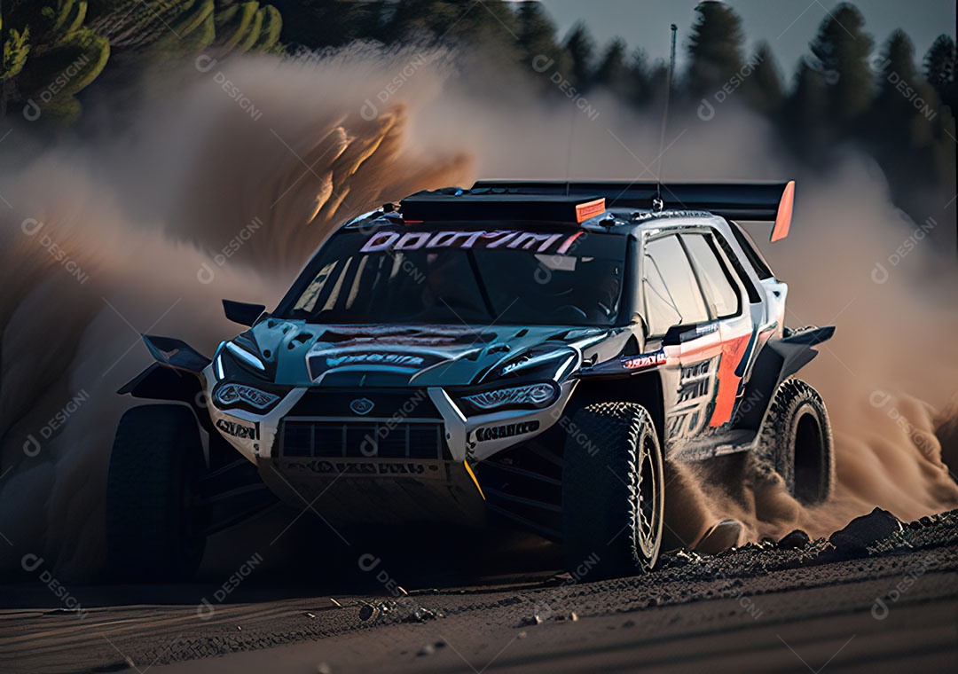 Carro rally ultra realista hiper