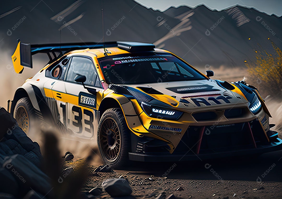 Carro rally ultra realista hiper