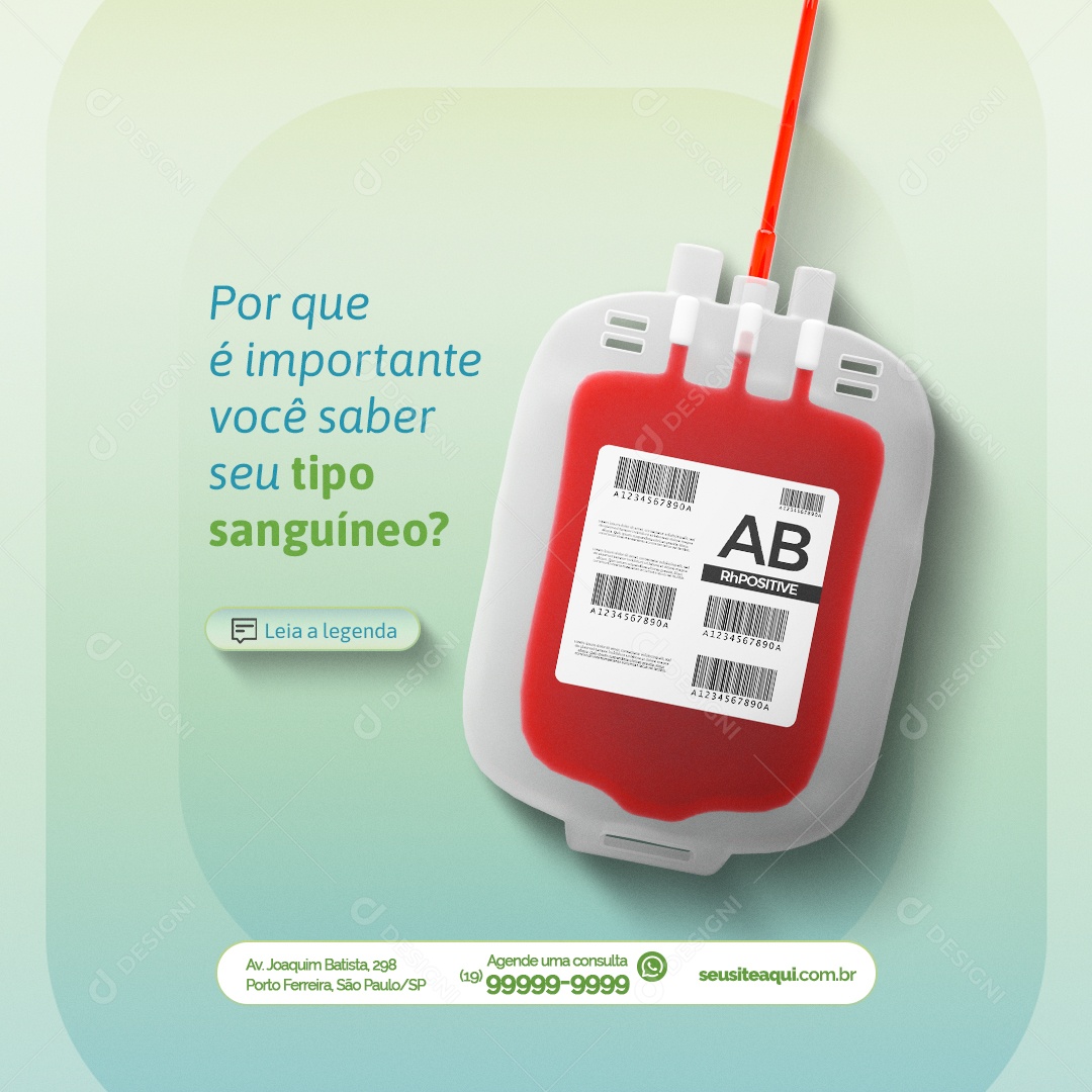 Clínica Médica Por Que é Importante Você Saber seu Tipo Sanguíneo Social Media PSD Editável