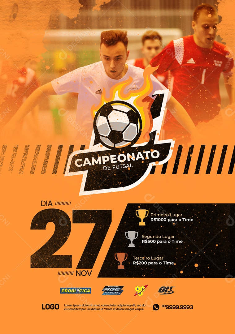 Campeonato De Futsal Futebol Esporte Social Media PSD Editável