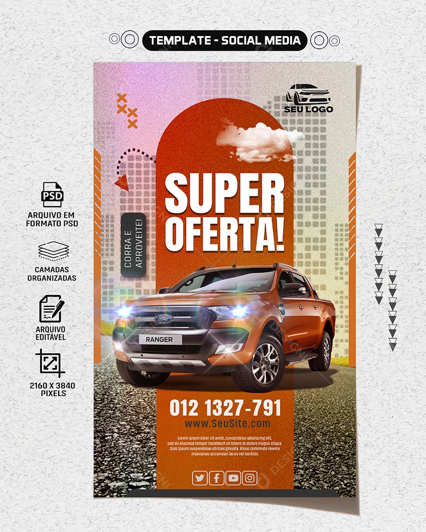 Social Media Story Super Oferta Concessionária PSD Editável