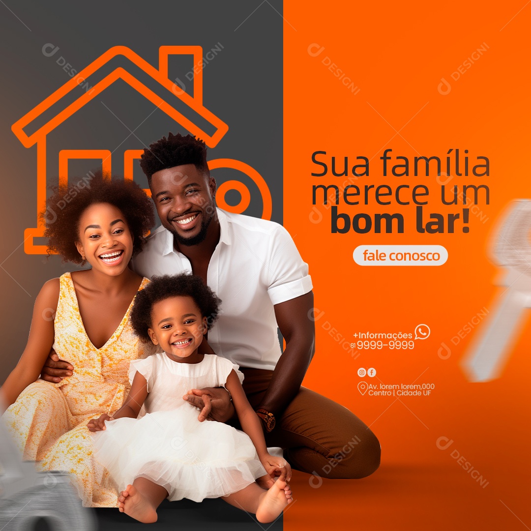 Sua Família Merece Um Bom Lar Imobiliária Social Media PSD Editável