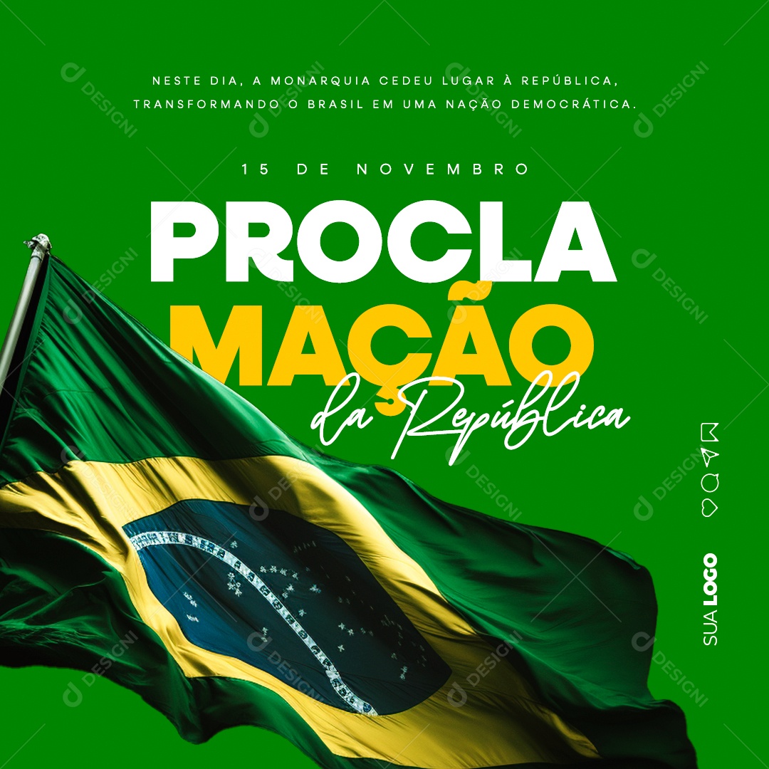 Dia da Proclamação Da República 15 de Novembro Social Media PSD Editável