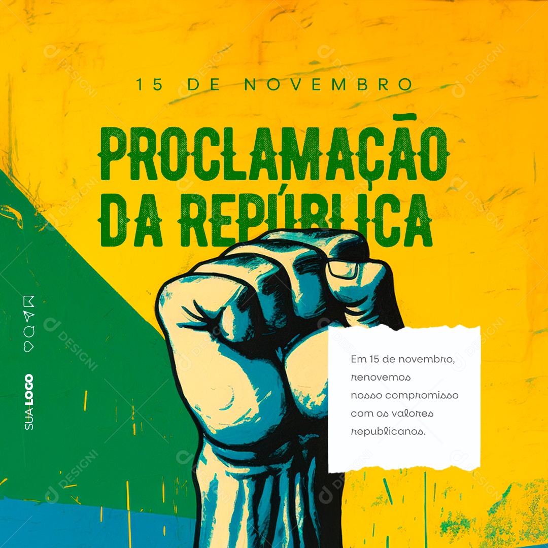 Dia da Proclamação da República 15 de Novembro Social Media PSD Editável