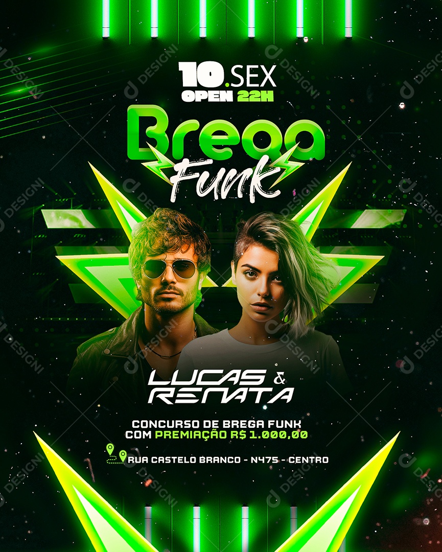Flyer Brega Funk Lucas & Renata Social Media PSD Editável