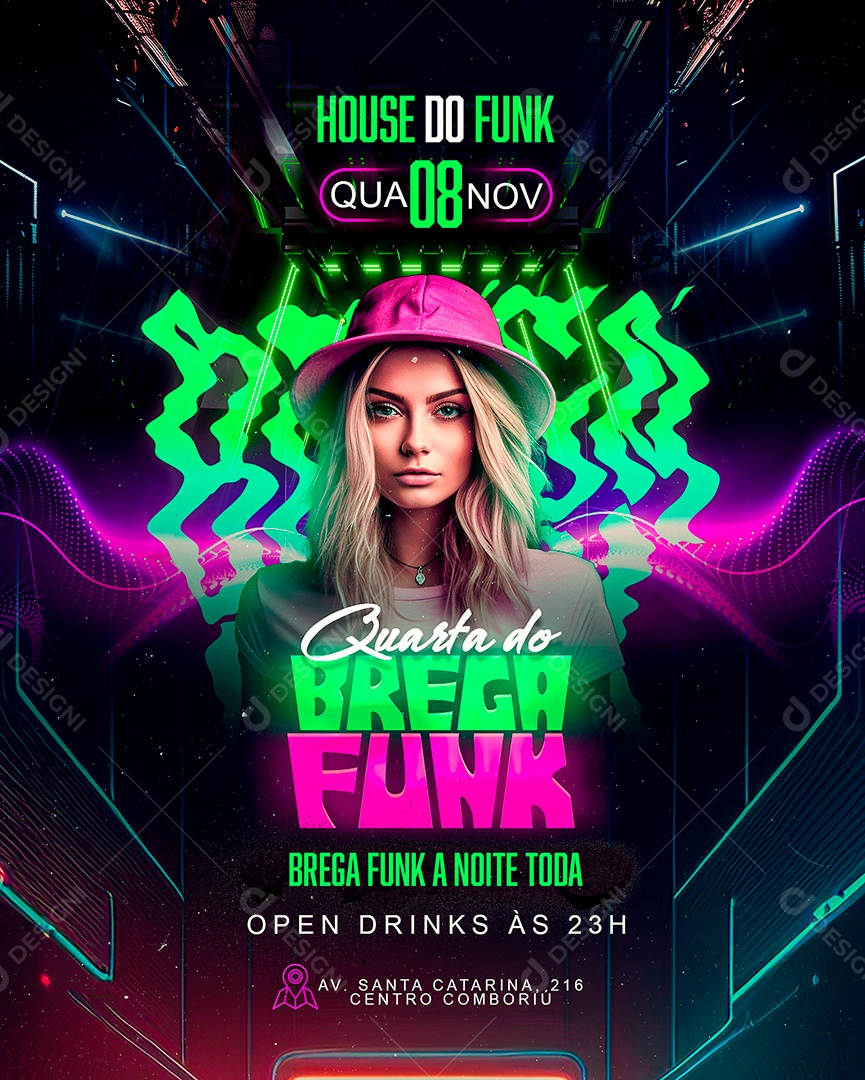 Flyer Quarta do Brega Funk Social Media PSD Editável