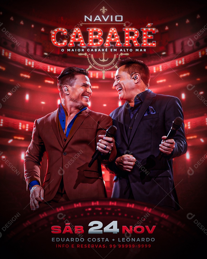 Social Media Flyer Feed Navio Cabaré PSD Editável