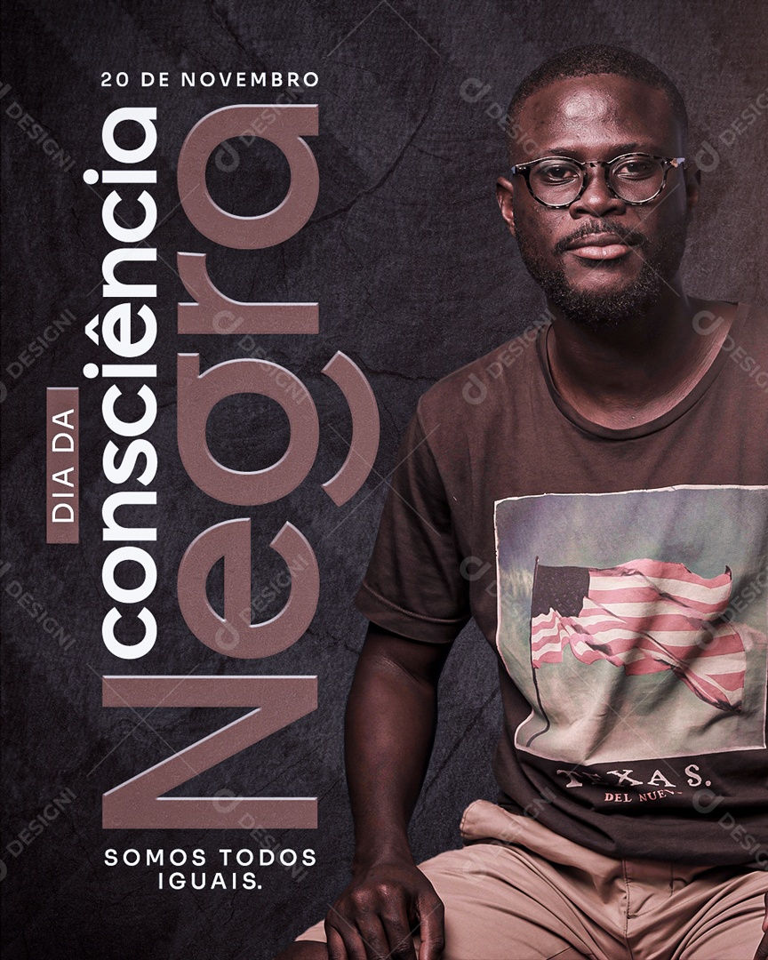 Social Media Dia Da Consciência Negra Somos Iguais PSD Editável