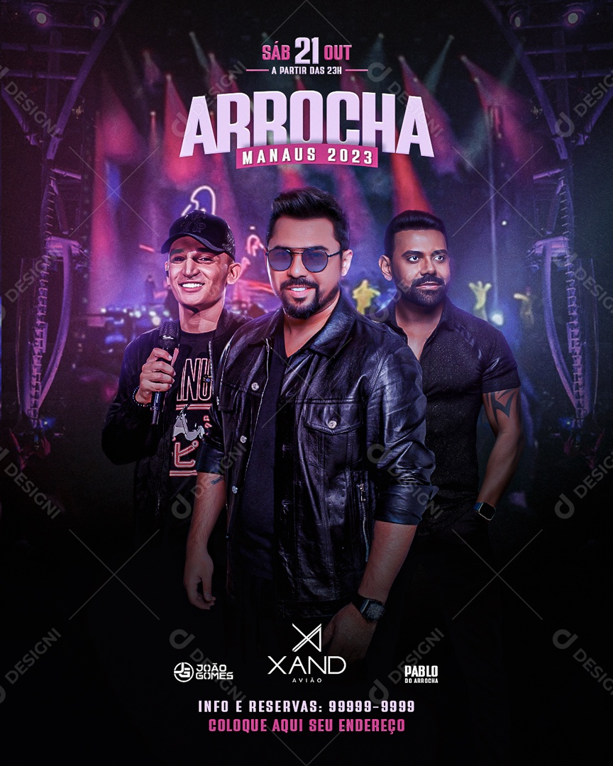 Social Media Feed Flyer Arrocha PSD Editável