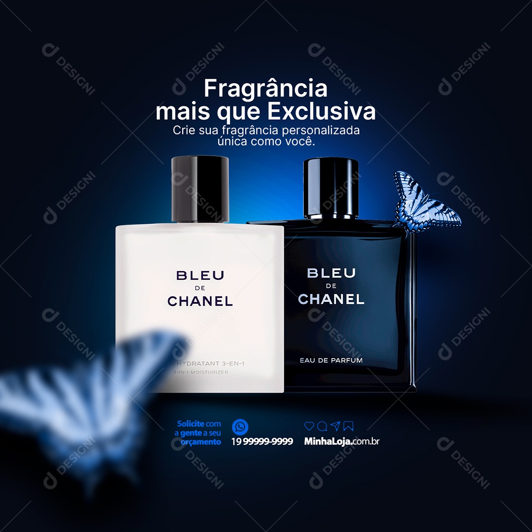 Perfumaria Fragrância Mais que Exclusiva Social Media PSD Editável