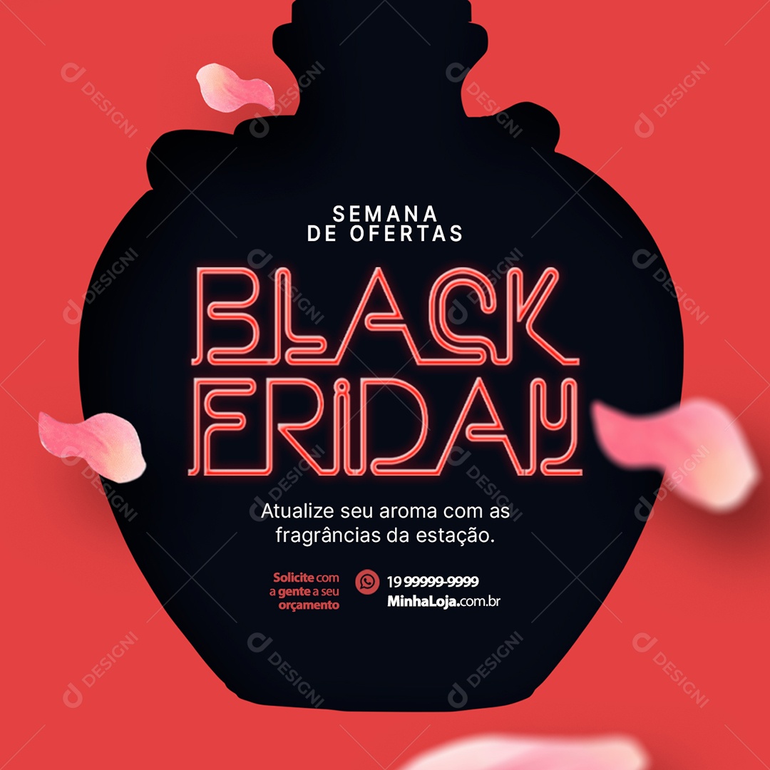 Perfumaria Semana de Ofertas Black Friday Atualize seu Aroma com As Fragrâncias Social Media PSD Editável