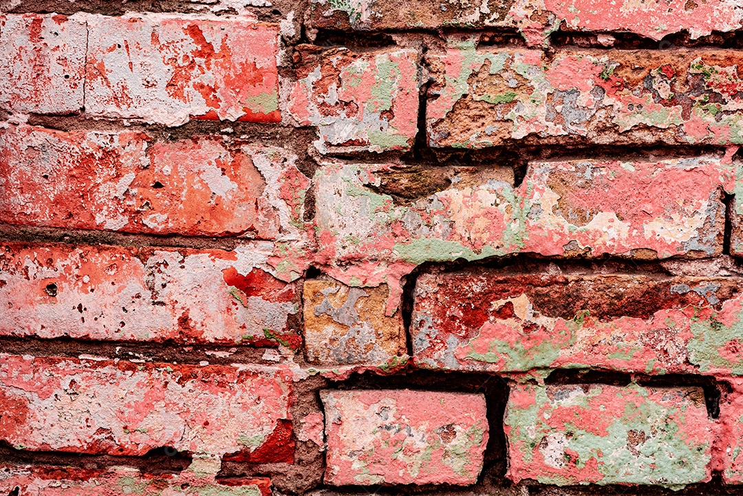 Textura, tijolo, parede, pode ser usado como fundo. Textura de tijolo com arranhões e rachaduras