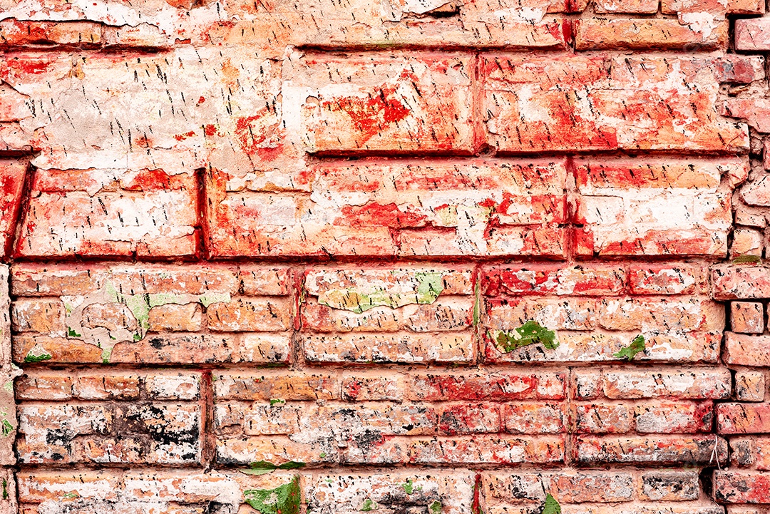 Textura, tijolo, parede, pode ser usado como fundo. Textura de tijolo com arranhões e rachaduras