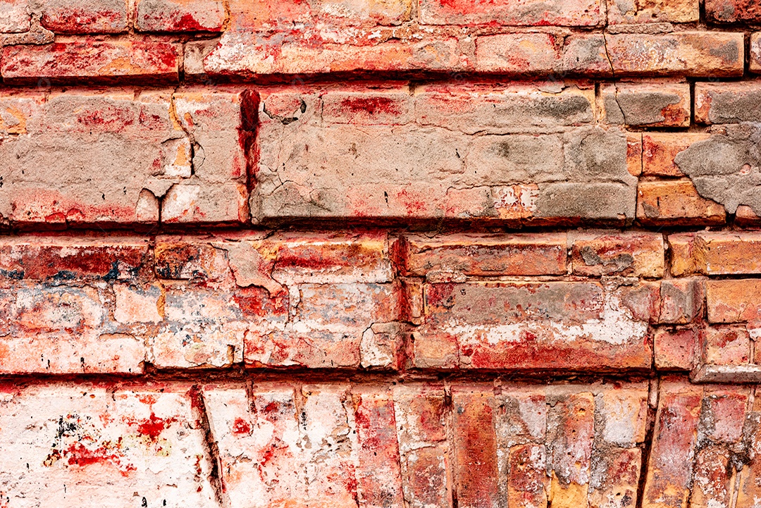 Textura, tijolo, parede, pode ser usado como fundo. Textura de tijolo com arranhões e rachaduras