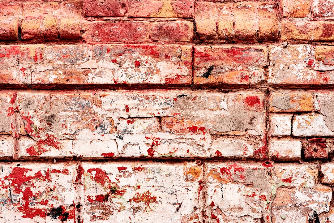 Textura, tijolo, parede, pode ser usado como fundo. Textura de tijolo com arranhões e rachaduras