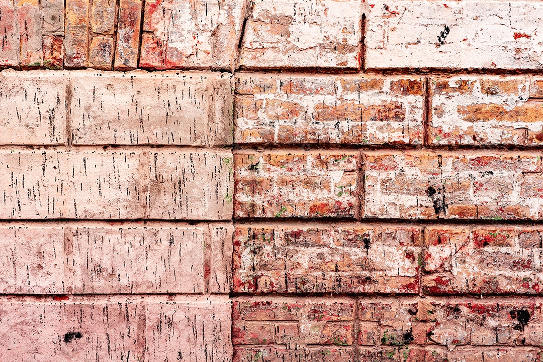 Textura, tijolo, parede, pode ser usado como fundo. Textura de tijolo com arranhões e rachaduras
