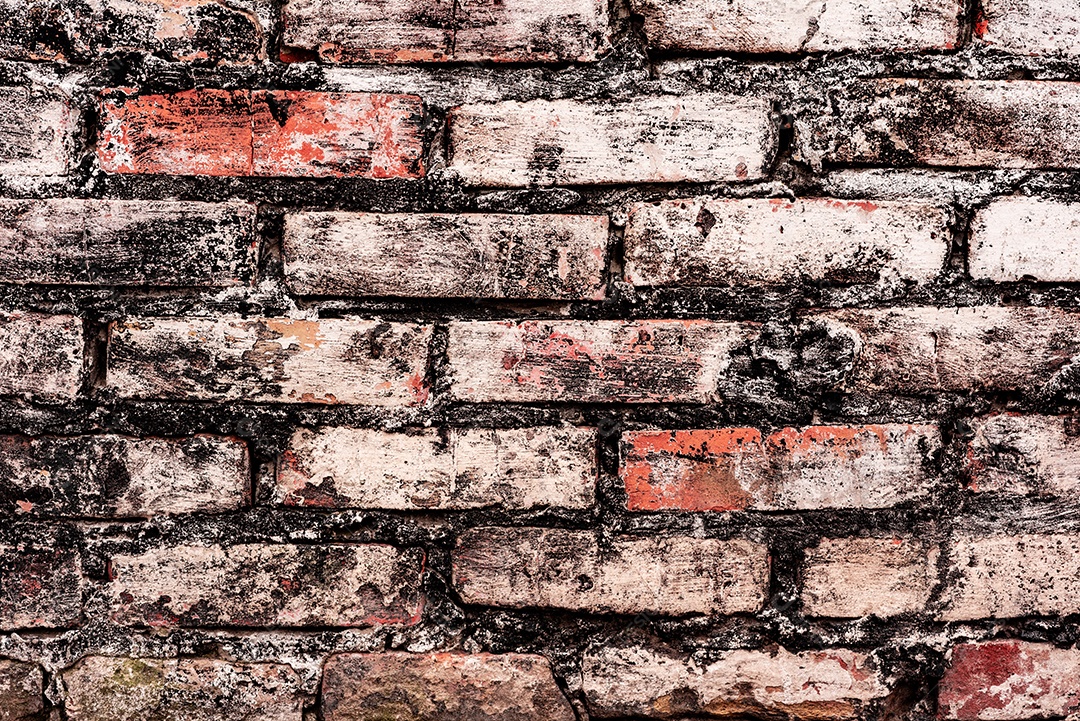Textura, tijolo, parede, pode ser usado como fundo. Textura de tijolo com arranhões e rachaduras