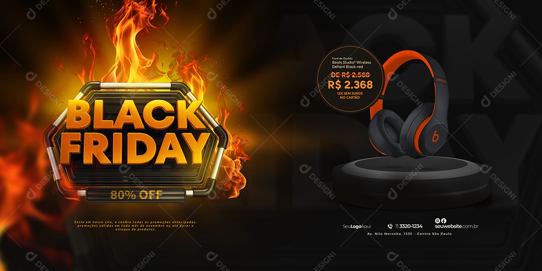 Social Media Banner Black Friday Lojas De Eletrônicos PSD Editável