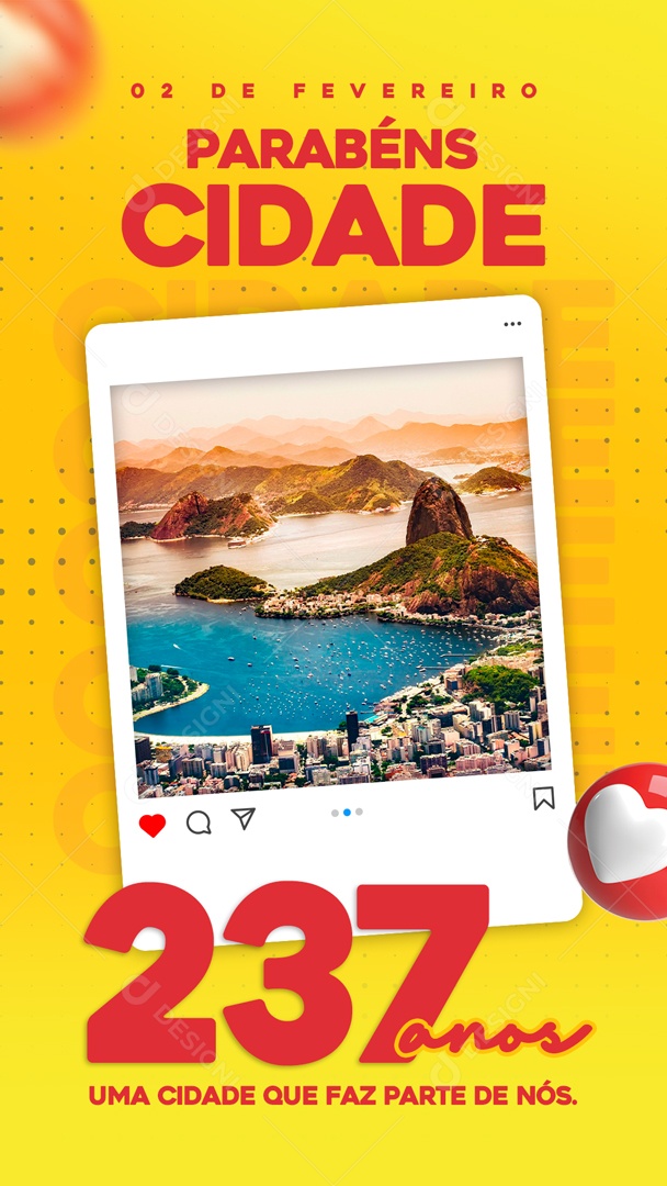 Story Parabéns Cidade 237 Anos Social Media PSD Editável