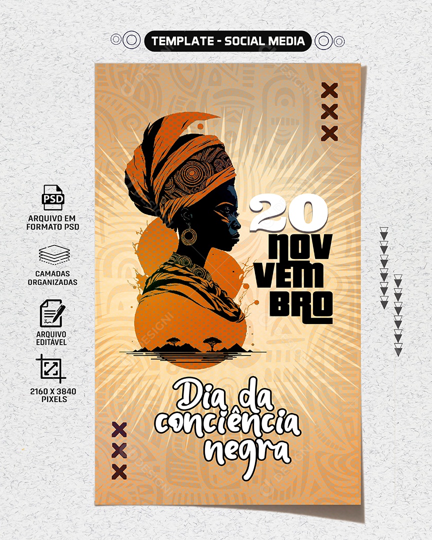 Story 20 De Novembro Dia Da Consciência Negra Social Media PSD Editável